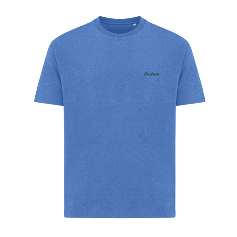IQONIQ Teide T-Shirt aus recycelter Baumwolle heather blue bedrucken, Art.-Nr. T9105.024.L