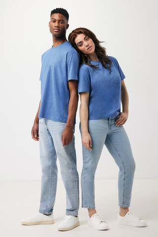 IQONIQ Teide T-Shirt aus recycelter Baumwolle heather blue bedrucken, Art.-Nr. T9105.024.L