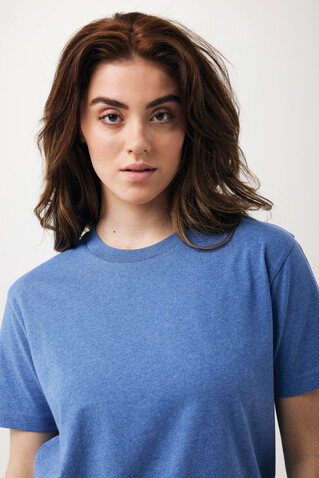 IQONIQ Teide T-Shirt aus recycelter Baumwolle heather blue bedrucken, Art.-Nr. T9105.024.L