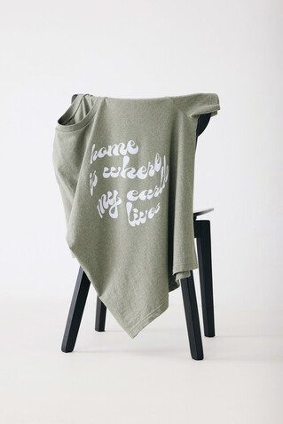 IQONIQ Teide T-Shirt aus recycelter Baumwolle heather green bedrucken, Art.-Nr. T9105.015.M