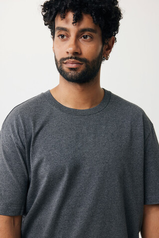 IQONIQ Teide T-Shirt aus recycelter Baumwolle heather anthracite bedrucken, Art.-Nr. T9105.014.XXS
