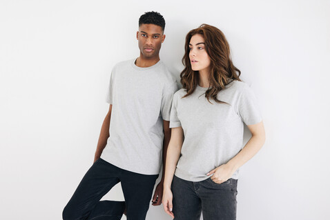 IQONIQ Teide T-Shirt aus recycelter Baumwolle heather grey bedrucken, Art.-Nr. T9105.013.XXXL