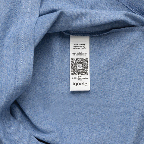 IQONIQ Brett T-Shirt aus recycelter Baumwolle light heather blue bedrucken, Art.-Nr. T9107.042.XXL IQONIQ Brett T-Shirt aus recycelter Baumwolle light heather blue bedrucken, Art.-Nr. T9107.042.XXL