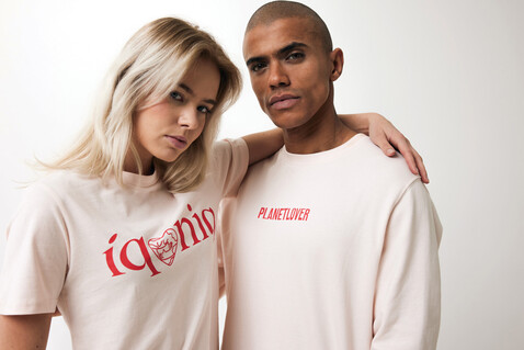 IQONIQ Brett T-Shirt aus recycelter Baumwolle cloud pink bedrucken, Art.-Nr. T9107.039.L