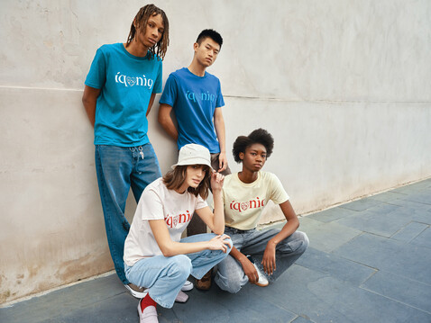 IQONIQ Brett T-Shirt aus recycelter Baumwolle cloud pink bedrucken, Art.-Nr. T9107.039.L
