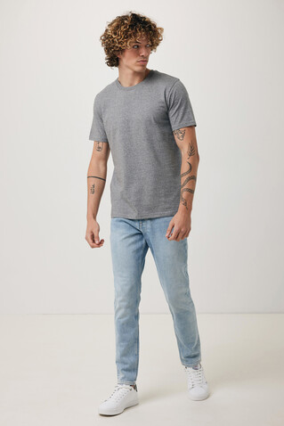 IQONIQ Brett T-Shirt aus recycelter Baumwolle light heather anthracite bedrucken, Art.-Nr. T9107.034.XL