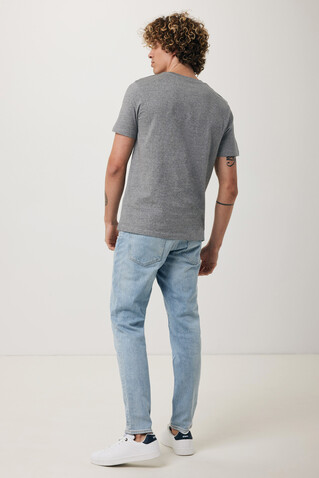 IQONIQ Brett T-Shirt aus recycelter Baumwolle light heather anthracite bedrucken, Art.-Nr. T9107.034.XL