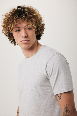 IQONIQ Brett T-Shirt aus recycelter Baumwolle light heather grey bedrucken, Art.-Nr. T9107.032.L