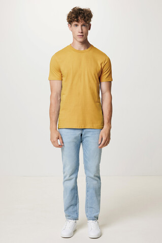 IQONIQ Brett T-Shirt aus recycelter Baumwolle ochre yellow bedrucken, Art.-Nr. T9107.021.XXXL