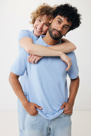 IQONIQ Yosemite Piqué-Poloshirt aus recycelter Baumwolle sky blue bedrucken, Art.-Nr. T9200.022.L