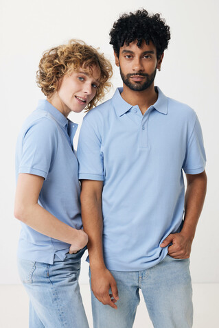 IQONIQ Yosemite Piqué-Poloshirt aus recycelter Baumwolle sky blue bedrucken, Art.-Nr. T9200.022.L