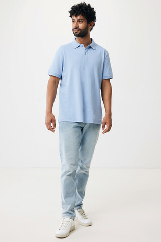 IQONIQ Yosemite Piqué-Poloshirt aus recycelter Baumwolle sky blue bedrucken, Art.-Nr. T9200.022.L