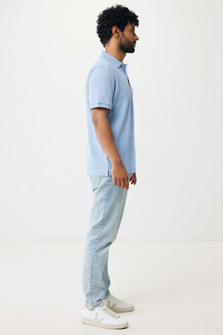 IQONIQ Yosemite Piqué-Poloshirt aus recycelter Baumwolle sky blue bedrucken, Art.-Nr. T9200.022.L