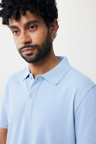 IQONIQ Yosemite Piqué-Poloshirt aus recycelter Baumwolle sky blue bedrucken, Art.-Nr. T9200.022.L