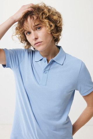 IQONIQ Yosemite Piqué-Poloshirt aus recycelter Baumwolle sky blue bedrucken, Art.-Nr. T9200.022.L