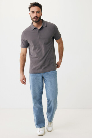 IQONIQ Yosemite Piqué-Poloshirt aus recycelter Baumwolle anthrazit bedrucken, Art.-Nr. T9200.019.S