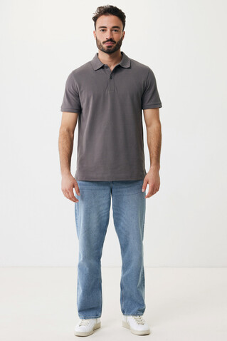 IQONIQ Yosemite Piqué-Poloshirt aus recycelter Baumwolle anthrazit bedrucken, Art.-Nr. T9200.019.S