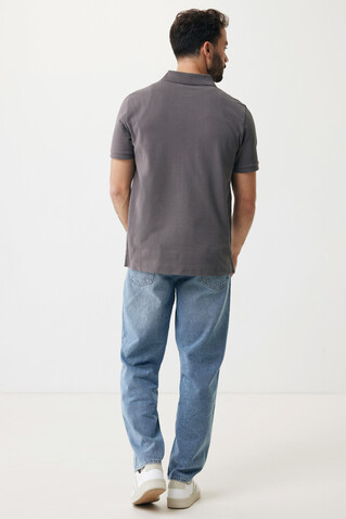 IQONIQ Yosemite Piqué-Poloshirt aus recycelter Baumwolle anthrazit bedrucken, Art.-Nr. T9200.019.S