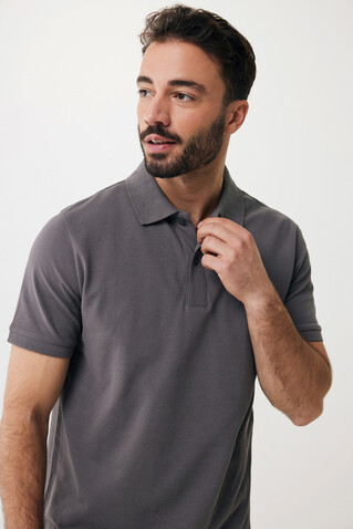 IQONIQ Yosemite Piqué-Poloshirt aus recycelter Baumwolle anthrazit bedrucken, Art.-Nr. T9200.019.S