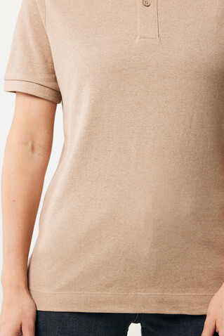 IQONIQ Yosemite Piqué-Poloshirt aus recycelter Baumwolle heather brown bedrucken, Art.-Nr. T9200.017.L
