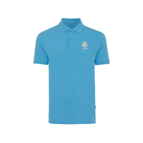 IQONIQ Yosemite Piqué-Poloshirt aus recycelter Baumwolle tranquil blue bedrucken, Art.-Nr. T9200.010.XXS