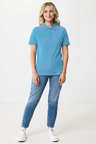 IQONIQ Yosemite Piqué-Poloshirt aus recycelter Baumwolle tranquil blue bedrucken, Art.-Nr. T9200.010.XXS