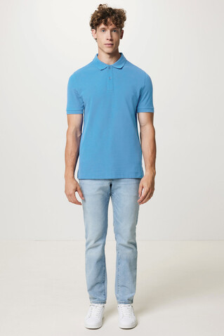 IQONIQ Yosemite Piqué-Poloshirt aus recycelter Baumwolle tranquil blue bedrucken, Art.-Nr. T9200.010.XXS