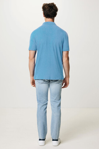 IQONIQ Yosemite Piqué-Poloshirt aus recycelter Baumwolle tranquil blue bedrucken, Art.-Nr. T9200.010.XXS
