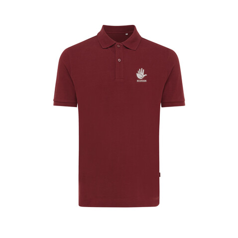 IQONIQ Yosemite Piqué-Poloshirt aus recycelter Baumwolle burgunderrot bedrucken, Art.-Nr. T9200.007.L