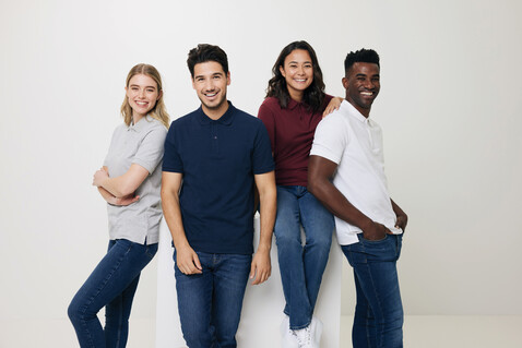 IQONIQ Yosemite Piqué-Poloshirt aus recycelter Baumwolle burgunderrot bedrucken, Art.-Nr. T9200.007.L