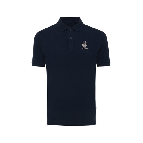 IQONIQ Yosemite Piqué-Poloshirt aus recycelter Baumwolle navy blau bedrucken, Art.-Nr. T9200.002.XXS