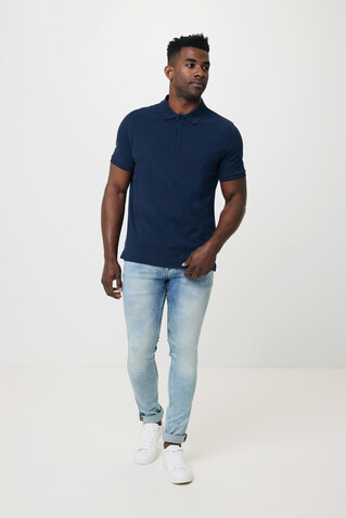 IQONIQ Yosemite Piqué-Poloshirt aus recycelter Baumwolle navy blau bedrucken, Art.-Nr. T9200.002.XXS