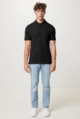 IQONIQ Yosemite Piqué-Poloshirt aus recycelter Baumwolle schwarz bedrucken, Art.-Nr. T9200.001.M