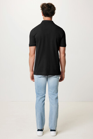 IQONIQ Yosemite Piqué-Poloshirt aus recycelter Baumwolle schwarz bedrucken, Art.-Nr. T9200.001.M