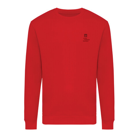 IQONIQ Zion Rundhals-Sweater aus recycelter Baumwolle rot bedrucken, Art.-Nr. T9300.029.M