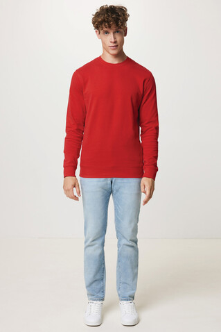 IQONIQ Zion Rundhals-Sweater aus recycelter Baumwolle rot bedrucken, Art.-Nr. T9300.029.M