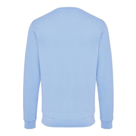 IQONIQ Zion Rundhals-Sweater aus recycelter Baumwolle sky blue bedrucken, Art.-Nr. T9300.022.L