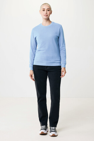 IQONIQ Zion Rundhals-Sweater aus recycelter Baumwolle sky blue bedrucken, Art.-Nr. T9300.022.L