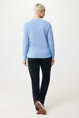IQONIQ Zion Rundhals-Sweater aus recycelter Baumwolle sky blue bedrucken, Art.-Nr. T9300.022.L