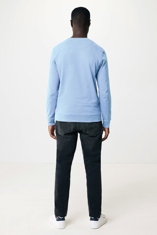 IQONIQ Zion Rundhals-Sweater aus recycelter Baumwolle sky blue bedrucken, Art.-Nr. T9300.022.L