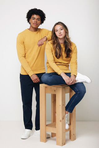IQONIQ Zion Rundhals-Sweater aus recycelter Baumwolle ochre yellow bedrucken, Art.-Nr. T9300.021.XXL IQONIQ Zion Rundhals-Sweater aus recycelter Baumwolle ochre yellow bedrucken, Art.-Nr. T9300.021.XXL