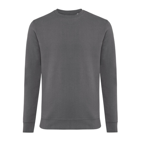 IQONIQ Zion Rundhals-Sweater aus recycelter Baumwolle anthrazit bedrucken, Art.-Nr. T9300.019.M