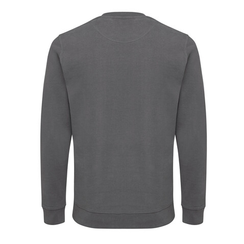 IQONIQ Zion Rundhals-Sweater aus recycelter Baumwolle anthrazit bedrucken, Art.-Nr. T9300.019.M