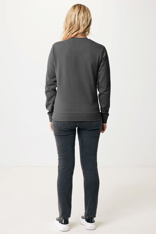 IQONIQ Zion Rundhals-Sweater aus recycelter Baumwolle anthrazit bedrucken, Art.-Nr. T9300.019.M
