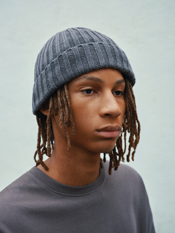 IQONIQ Zion Rundhals-Sweater aus recycelter Baumwolle anthrazit bedrucken, Art.-Nr. T9300.019.M
