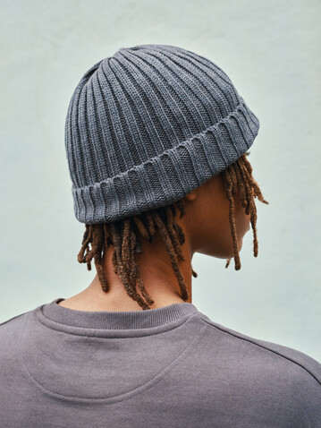 IQONIQ Zion Rundhals-Sweater aus recycelter Baumwolle anthrazit bedrucken, Art.-Nr. T9300.019.M