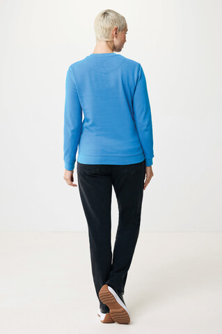 IQONIQ Zion Rundhals-Sweater aus recycelter Baumwolle tranquil blue bedrucken, Art.-Nr. T9300.010.XS