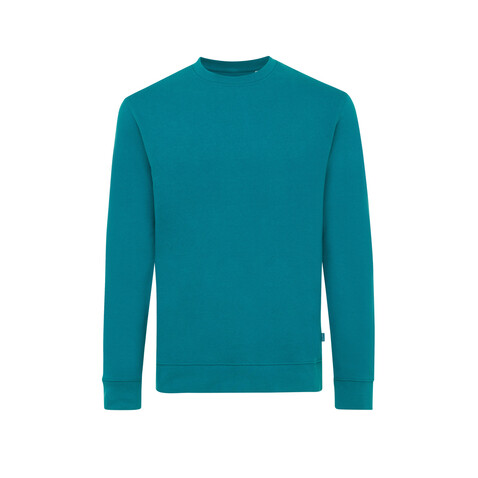 IQONIQ Zion Rundhals-Sweater aus recycelter Baumwolle verdigris bedrucken, Art.-Nr. T9300.009.XXL