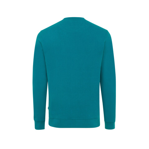 IQONIQ Zion Rundhals-Sweater aus recycelter Baumwolle verdigris bedrucken, Art.-Nr. T9300.009.XXL