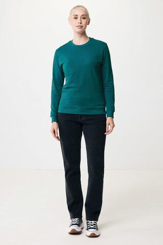 IQONIQ Zion Rundhals-Sweater aus recycelter Baumwolle verdigris bedrucken, Art.-Nr. T9300.009.XXL